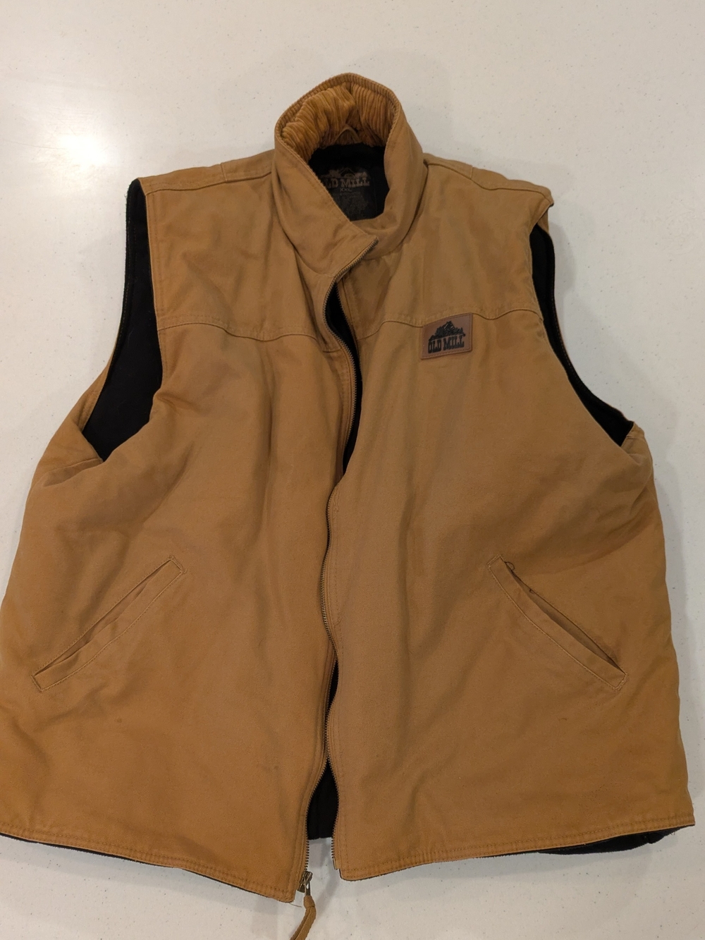 Old Mill Men's Tan Work Duck Canvas Vest